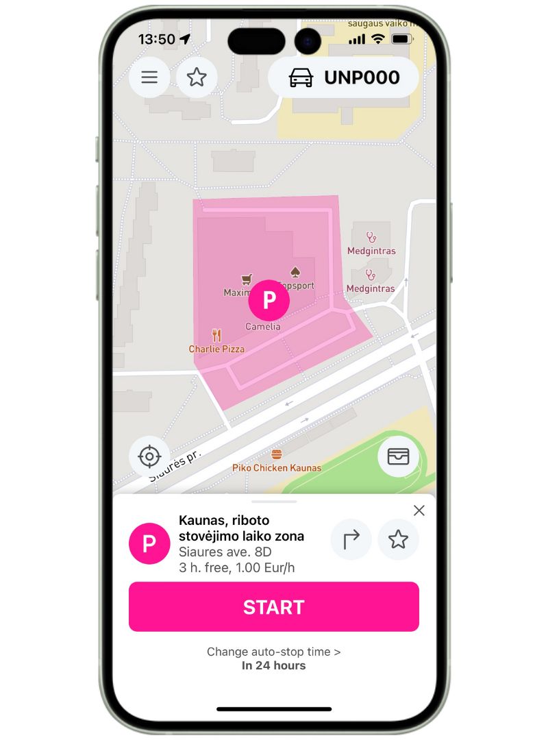 Kaunas, Restricted Parking Zone, Price and Parking Information