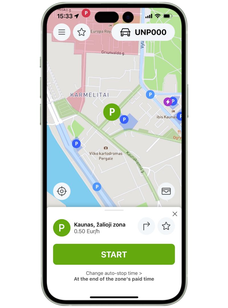 Kaunas, Green Zone, Price and Parking Information