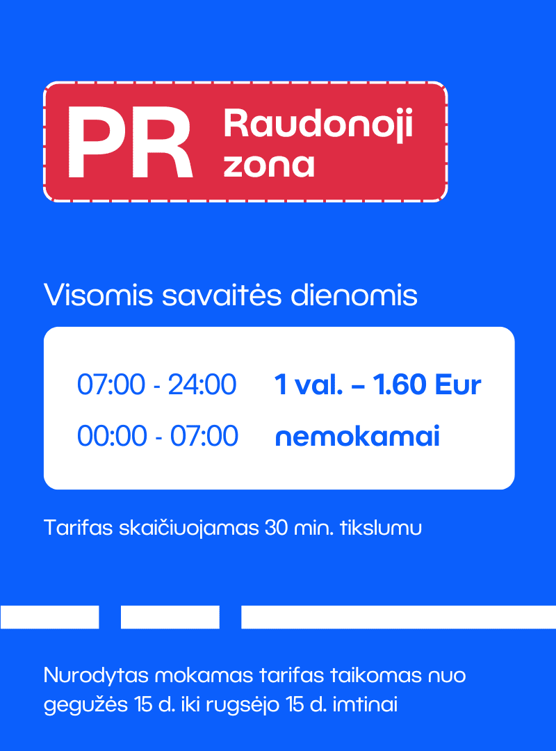 Parkavimas Palangos ir Šventosios miestų raudonojoje zonoje nuo gegužės 15 d. iki rugsėjo 15 d. UNIPARK apmokėjimas